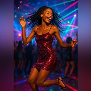 Burgundy Sequin Mini Dress - Club Party Ready! Size Small